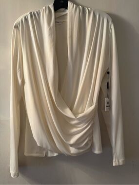 Calvin Klein Cream Blouse with Subtle Sheen